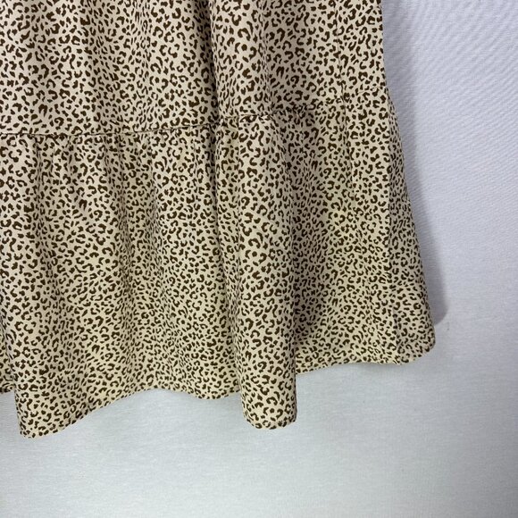 PRETTY GARDEN WOMEN'S LEOPARD PRINT TIERED MIDI FLOWY DRESS FUFF SLEEVE M - Picture 7 of 12